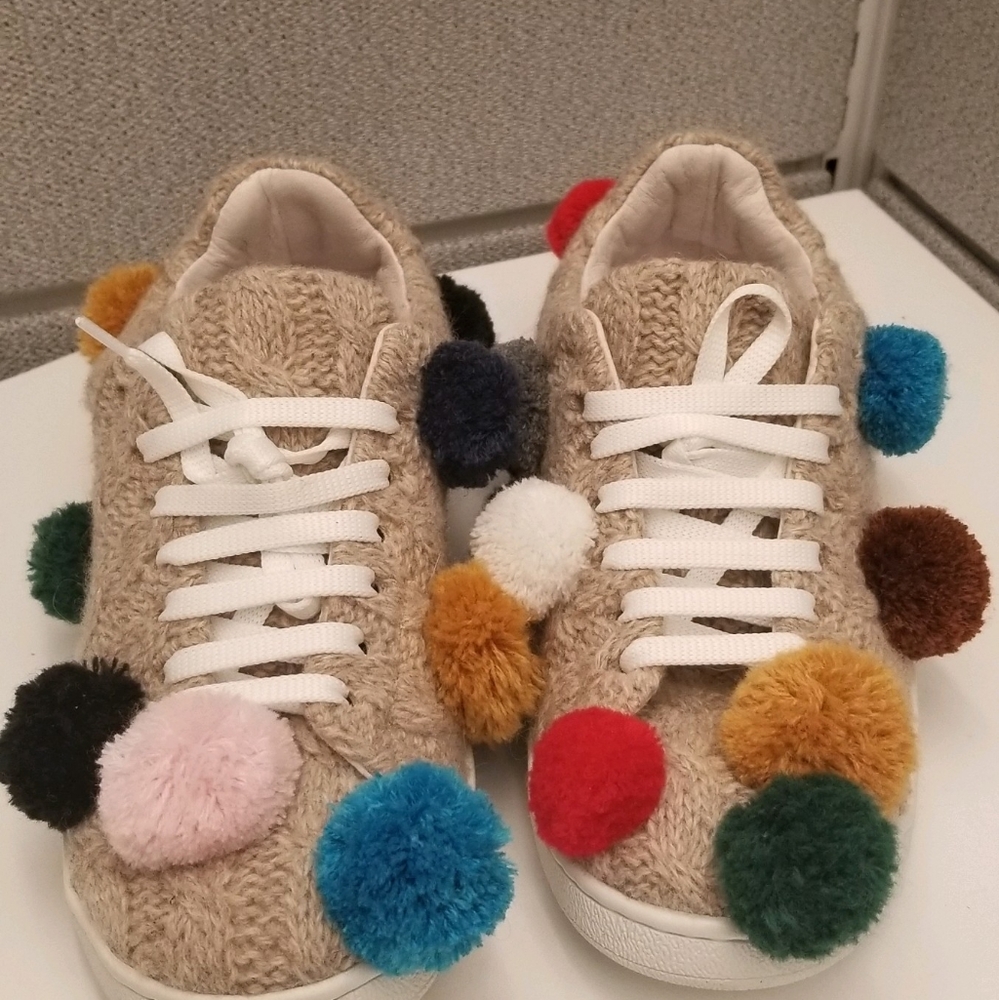 Joshua Saunders Colorful Pom Pom wool sneakers